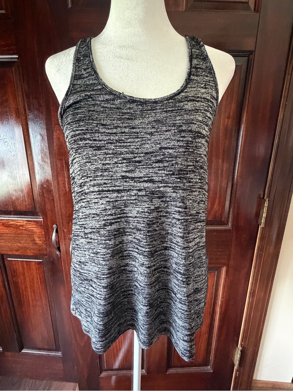 Rag and Bone Women's Heathered Black & White Racerback Tank Top